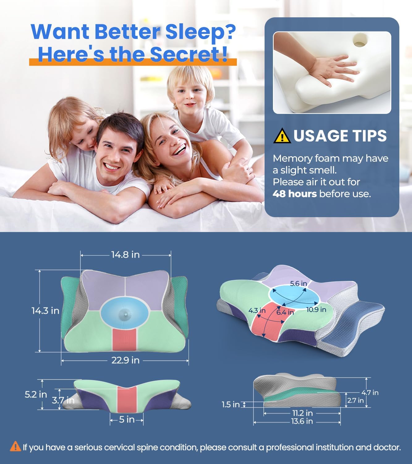 SerenitySleep™ Therapeutic Cooling Pillow